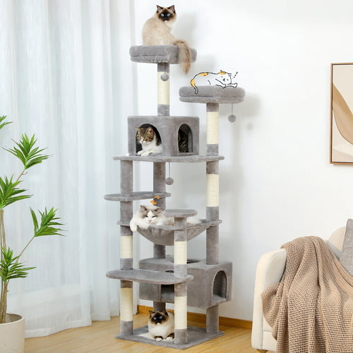Grand arbre à chat en sisal, disponible en 136, 164 et 184 cm