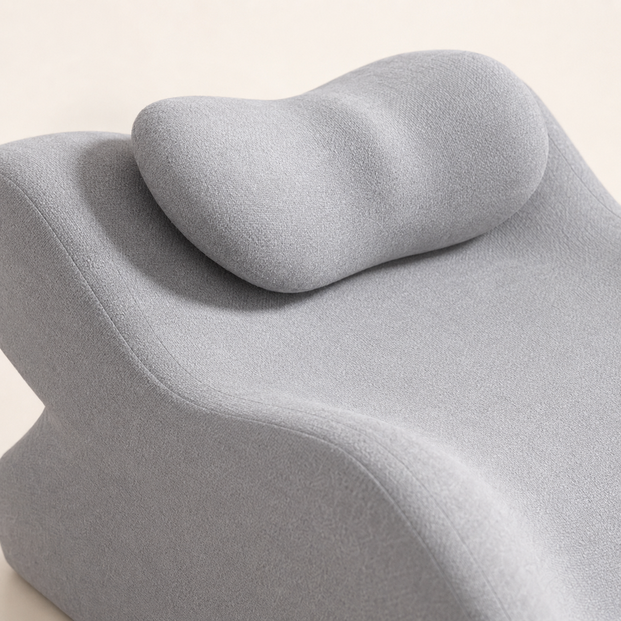 Coussin de lecture incliné — détail de l’appui-nuque