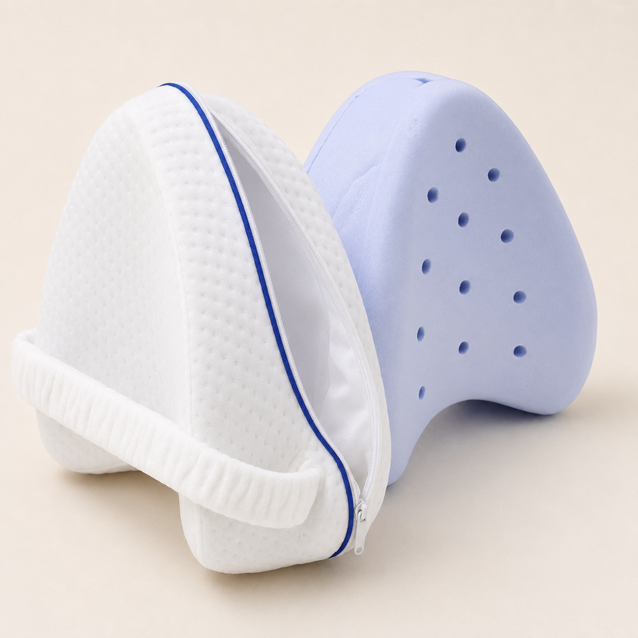 Coussin entre les genoux — housse et mousse