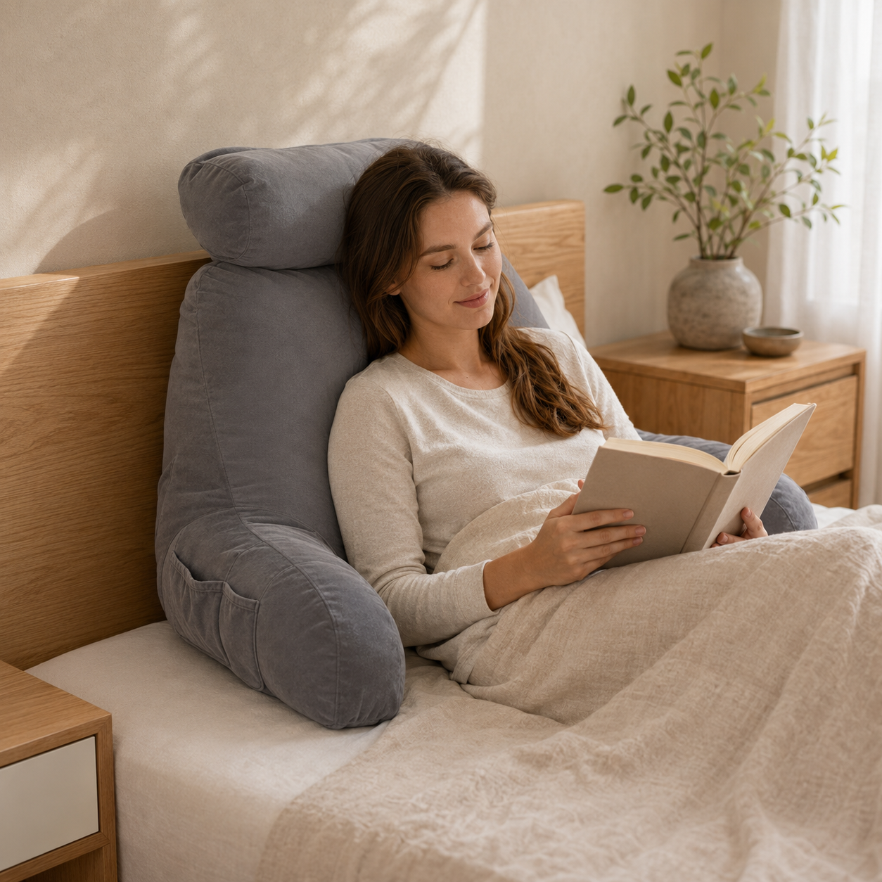 Dossier de lecture avec accoudoirs — mise en situation