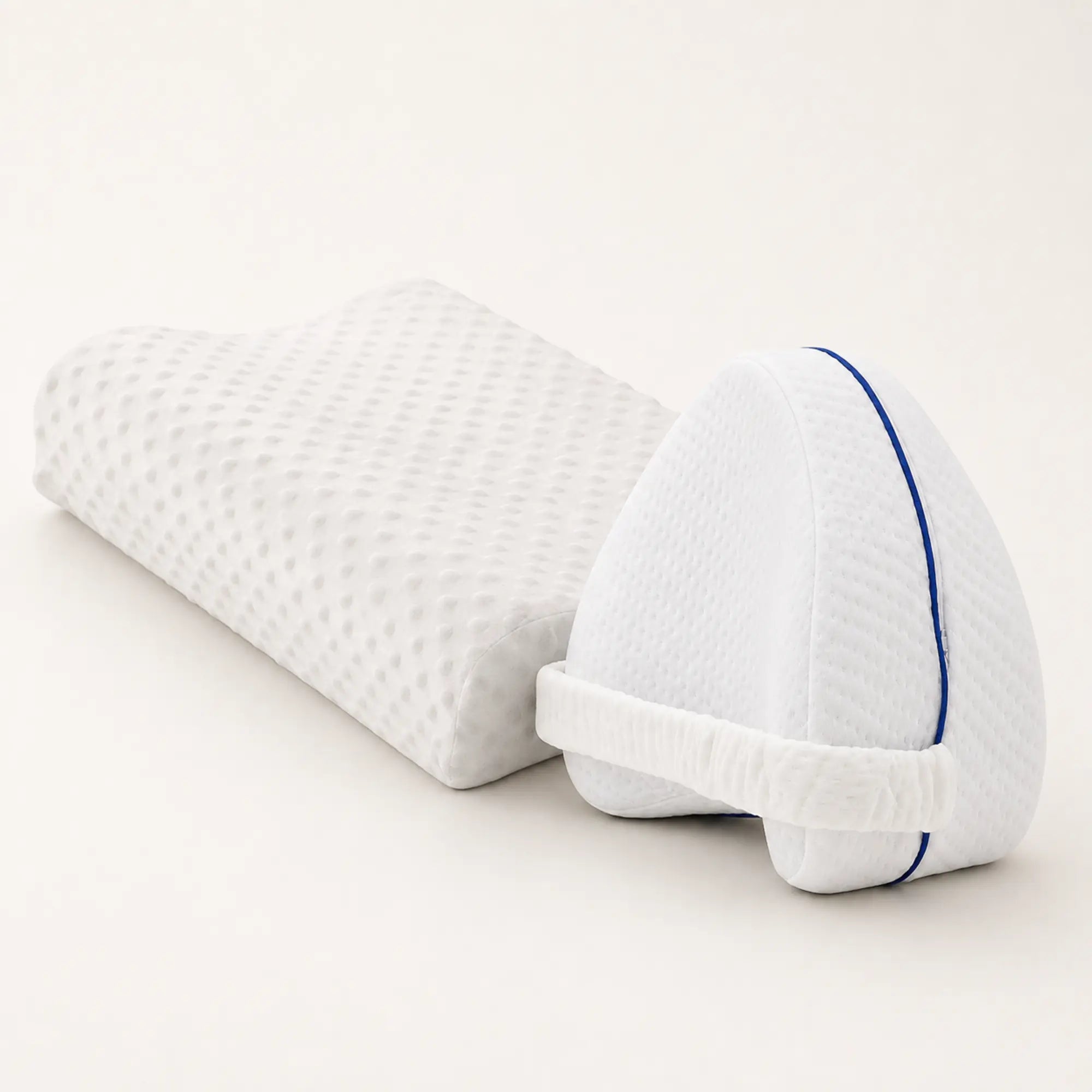 Pack dormir sur le côté avec oreiller cervical et coussin entre les genoux